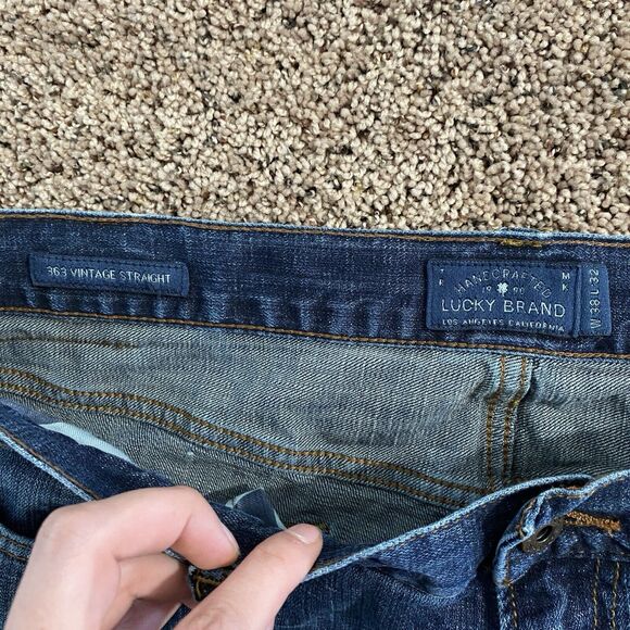 Lucky Brand Jeans Size 38x32 Mens Blue 363 Vintage Straight Pants Stretch Denim - Picture 8 of 13